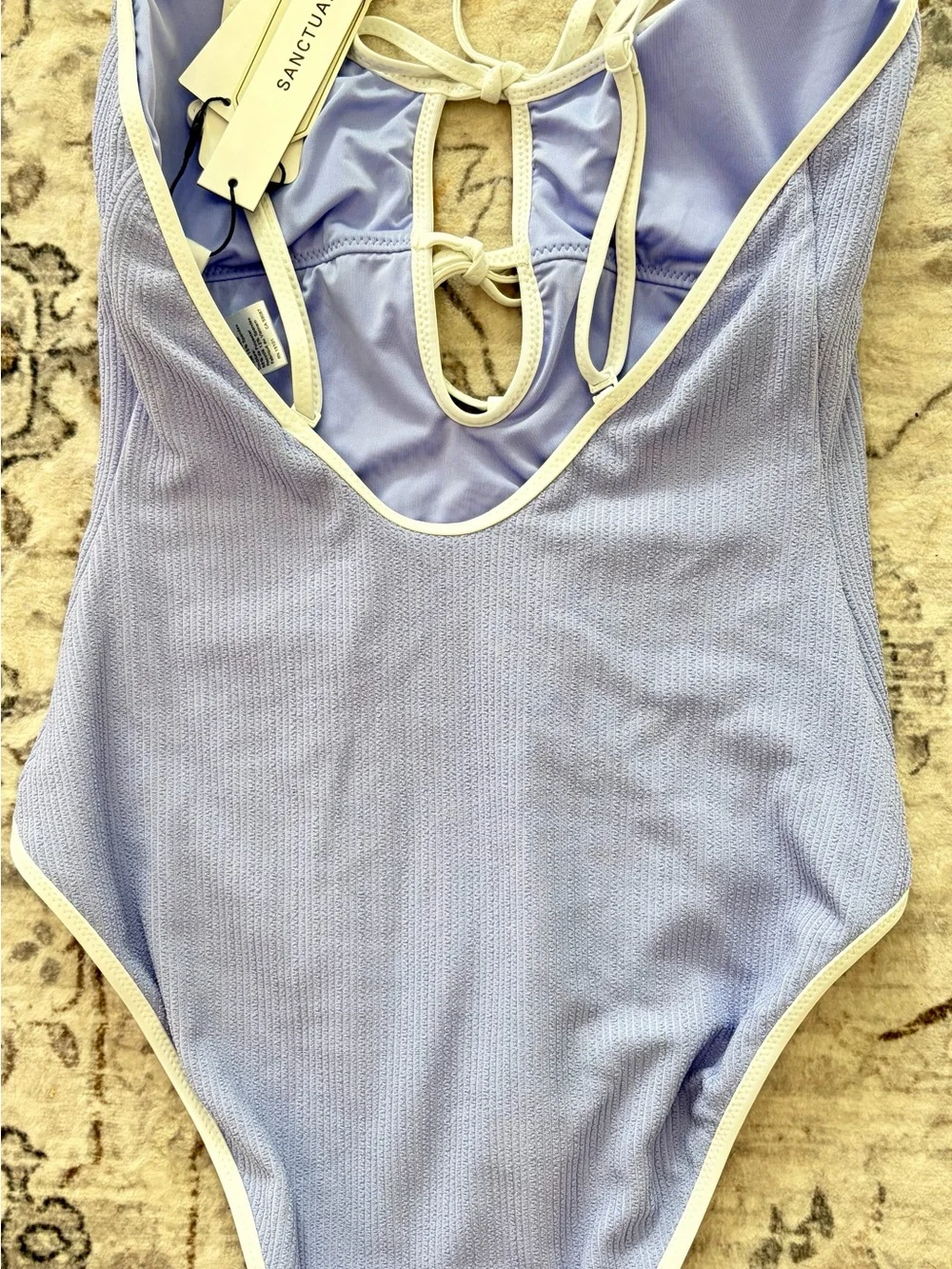 Sanctuary Lilac One-Piece Swimsuit with Cream Trim